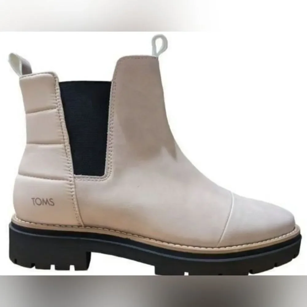 NEW TOMS SKYLAR Sahara Beige Nude Cream Black Chelsea Chukka Boots 6